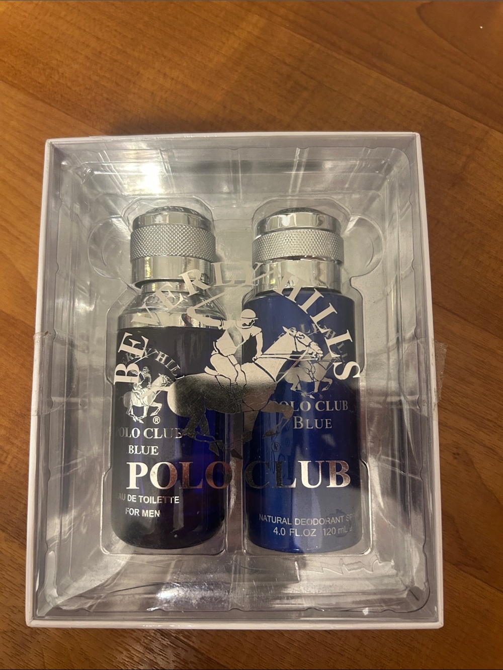 Beverly Hills Polo Club Blue Men’s Fragrance & Deodorant Set - Navy & Silver